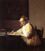 VERMEER VAN DELFT, Jan A Lady Writing a Letter qr oil on canvas